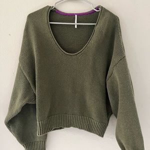 Green knit sweater - slouchy fit